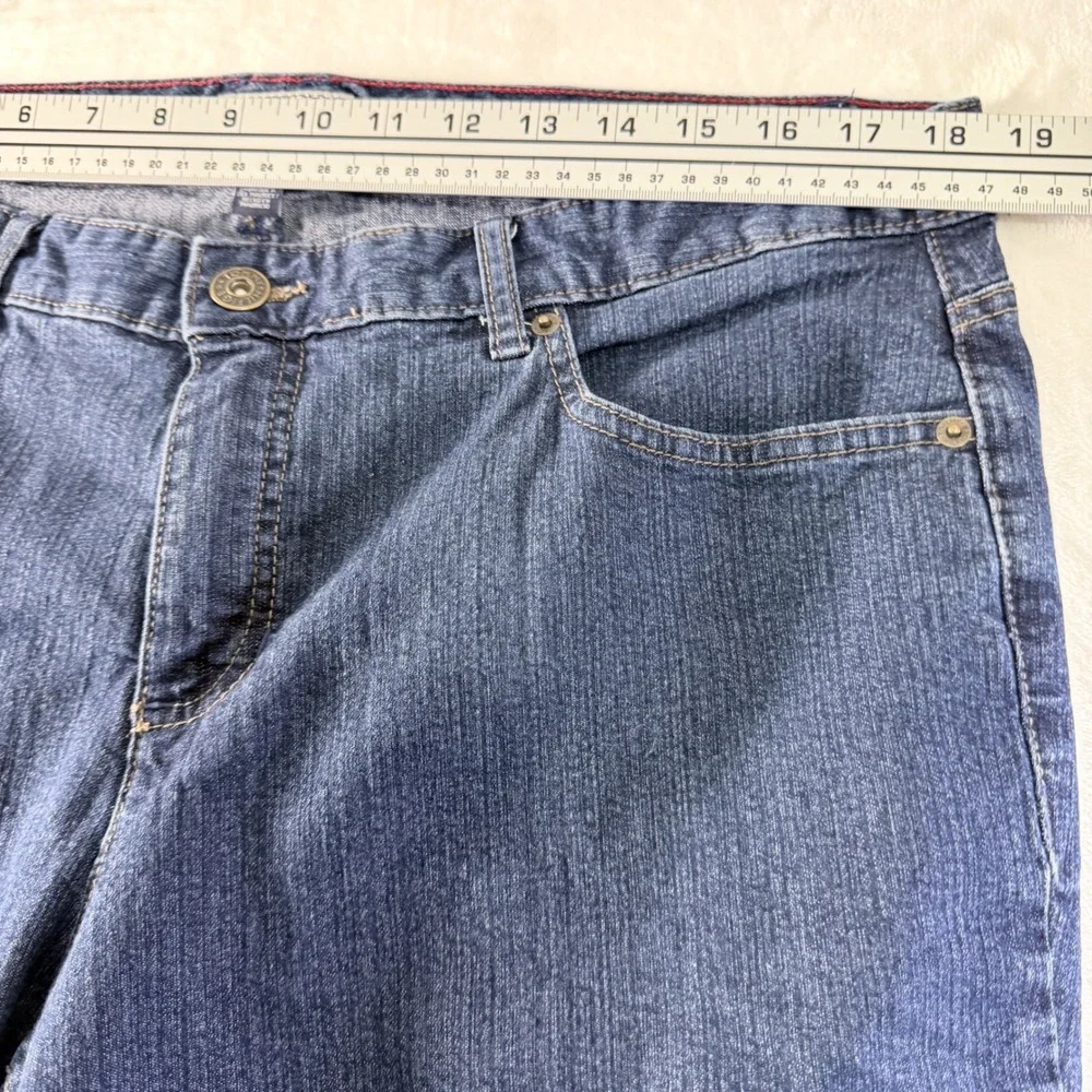 Tommy Hilfiger Jeans Mid Rise Skinny Crop Dark Wash Blue Denim Size 18
